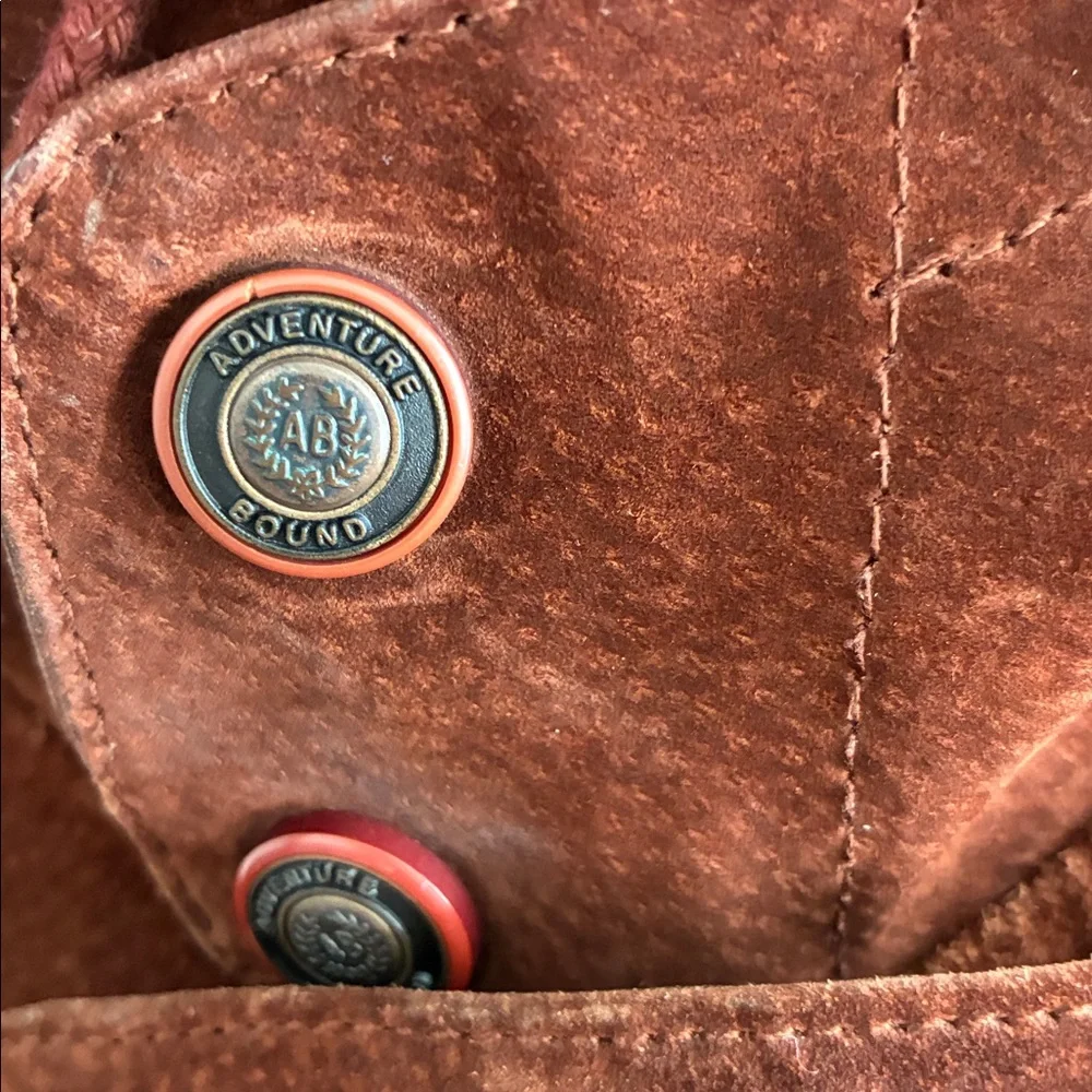 Barn Jacket Wilsons Vintage Adventure Bound Cognac Genuine Leather Suede - Picture 3 of 14